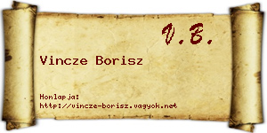 Vincze Borisz névjegykártya